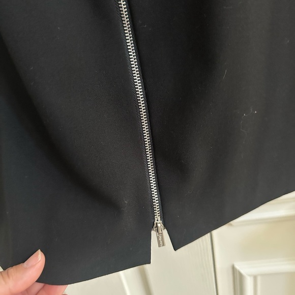 Calvin Klein black shift dress cap sleeves silver accents - Picture 8 of 9